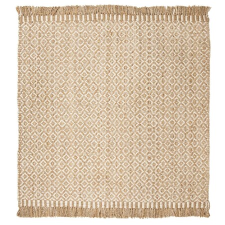 Safavieh 4 x 4 ft. Natural Fiber Hand Loomed Square Area Rug Natural & Ivory NF182A-4SQ